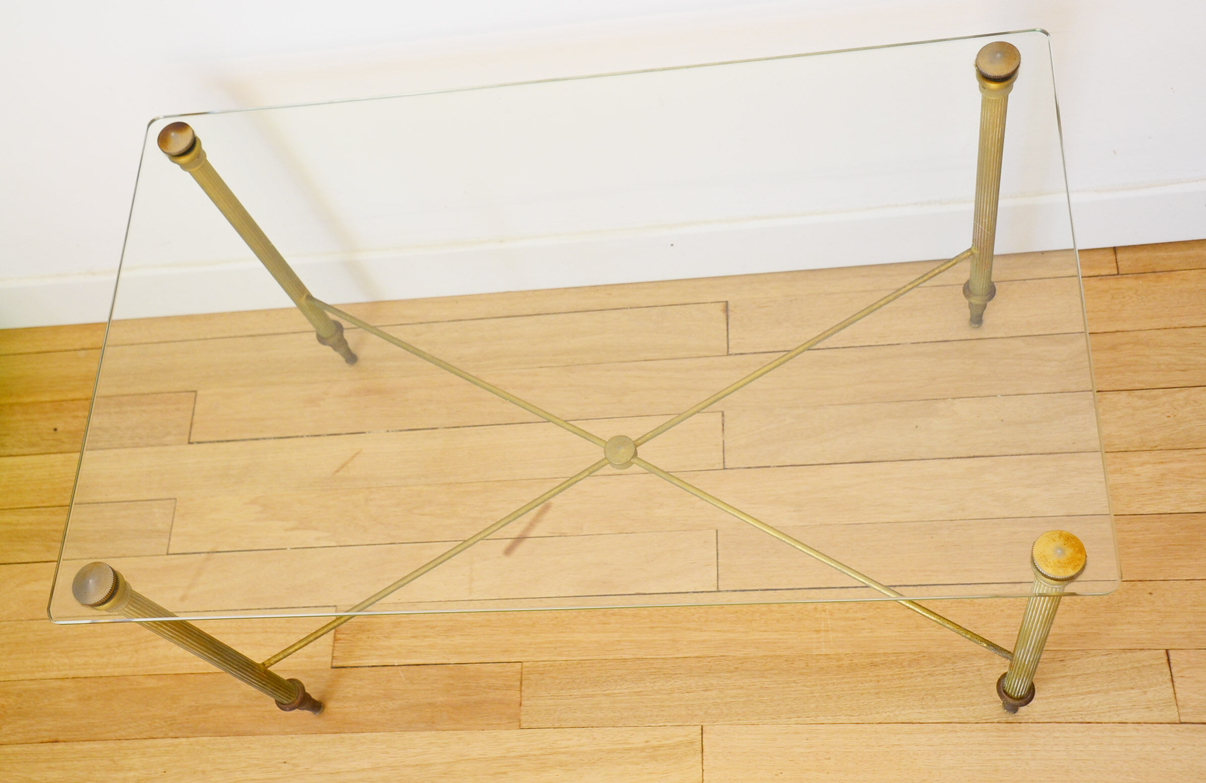 Gold metal coffee table 60s