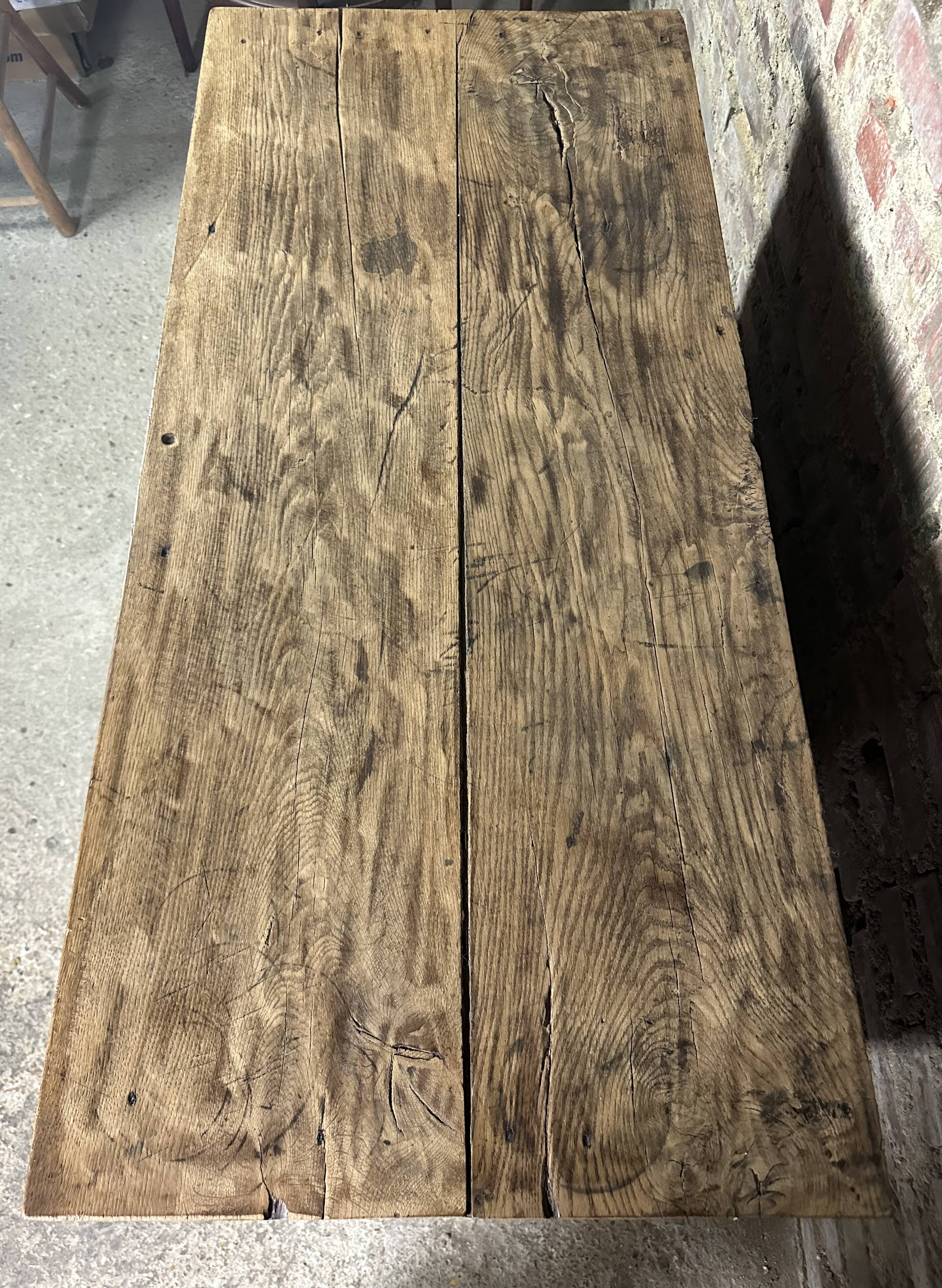 18th century raw and black oak sideboard