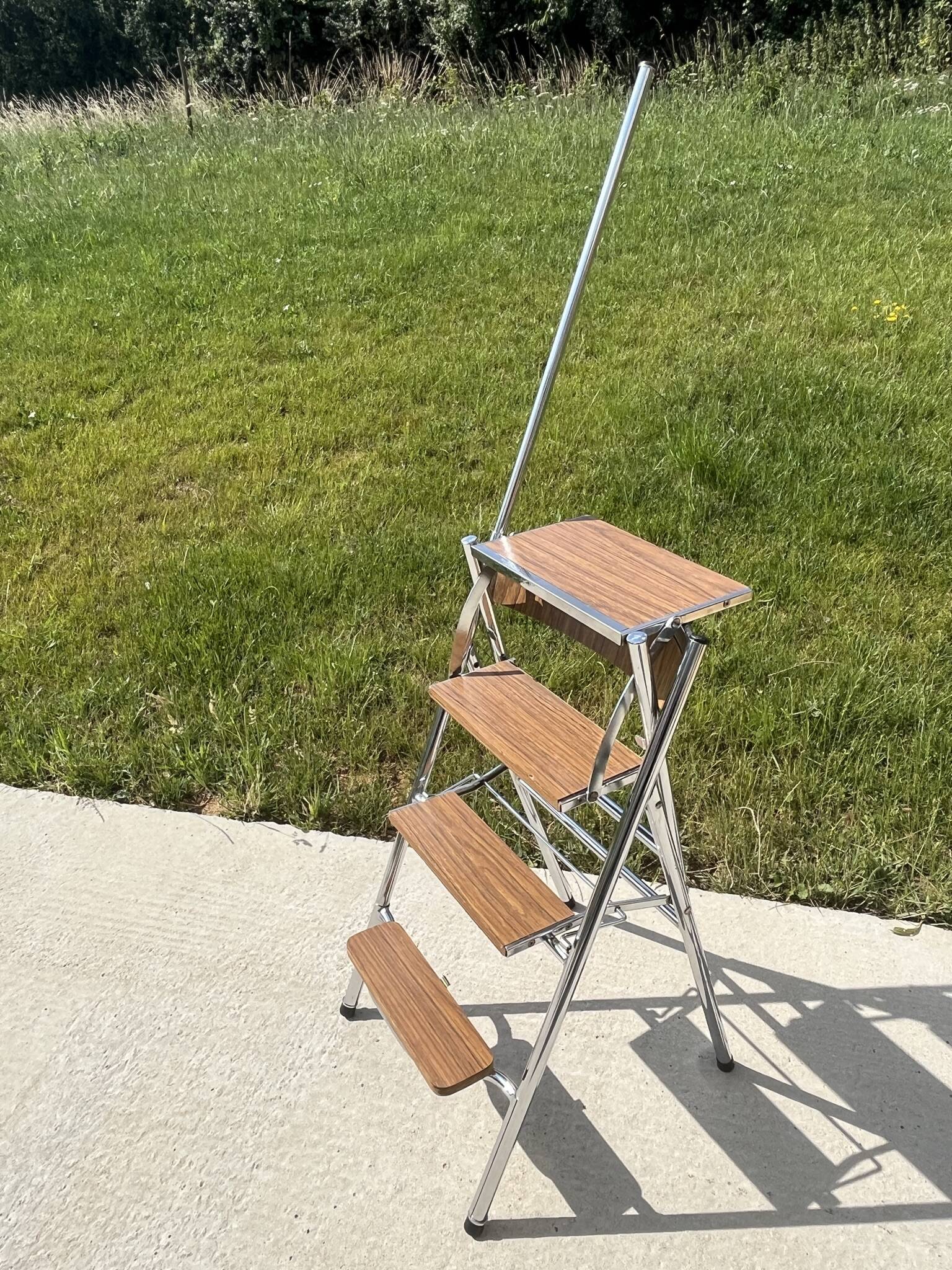 Chrome and formica stepladder chair from the 60s/70s