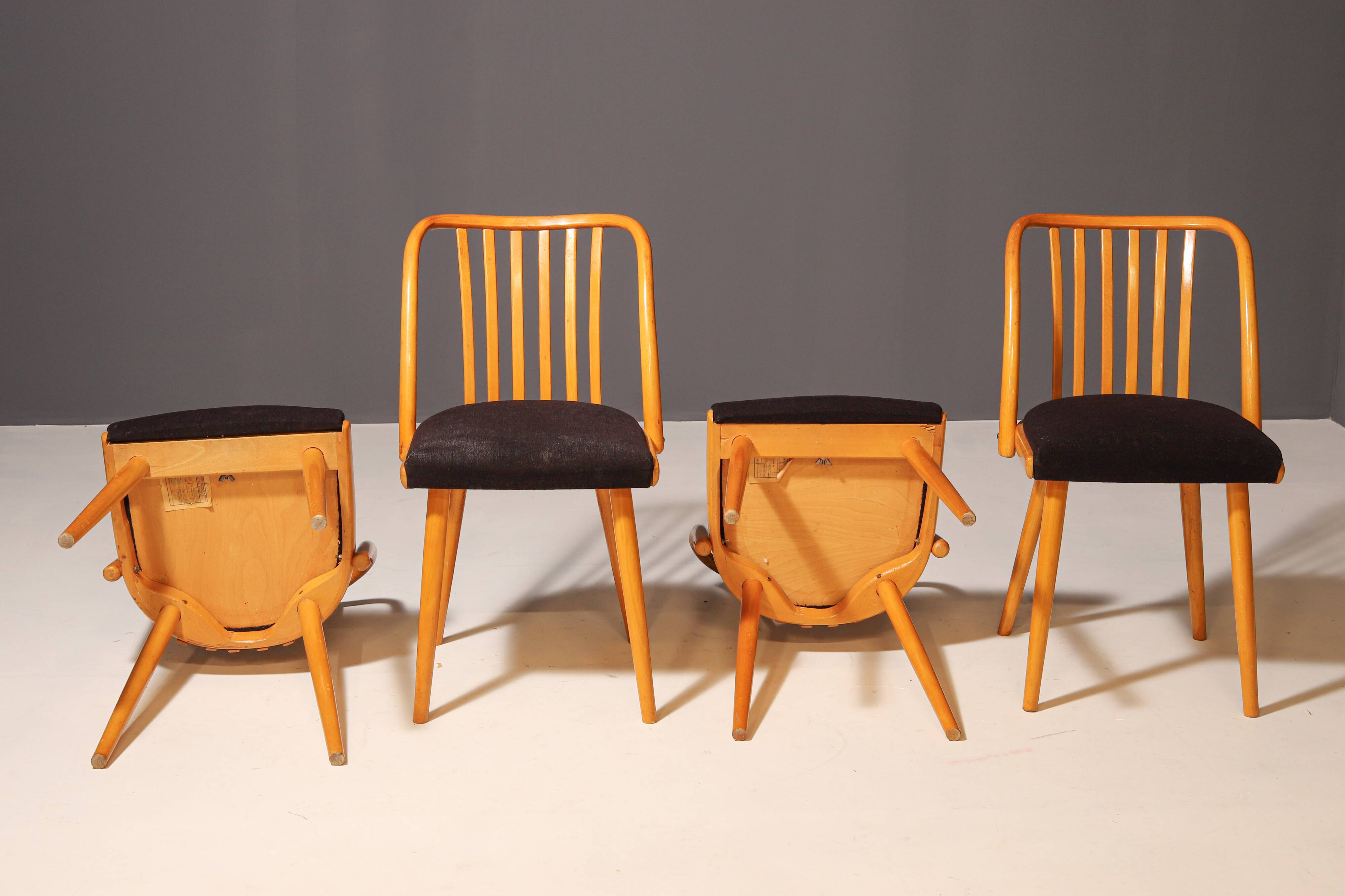 Set of Four Wooden Chairs | Antonín Šuman, 20th Century