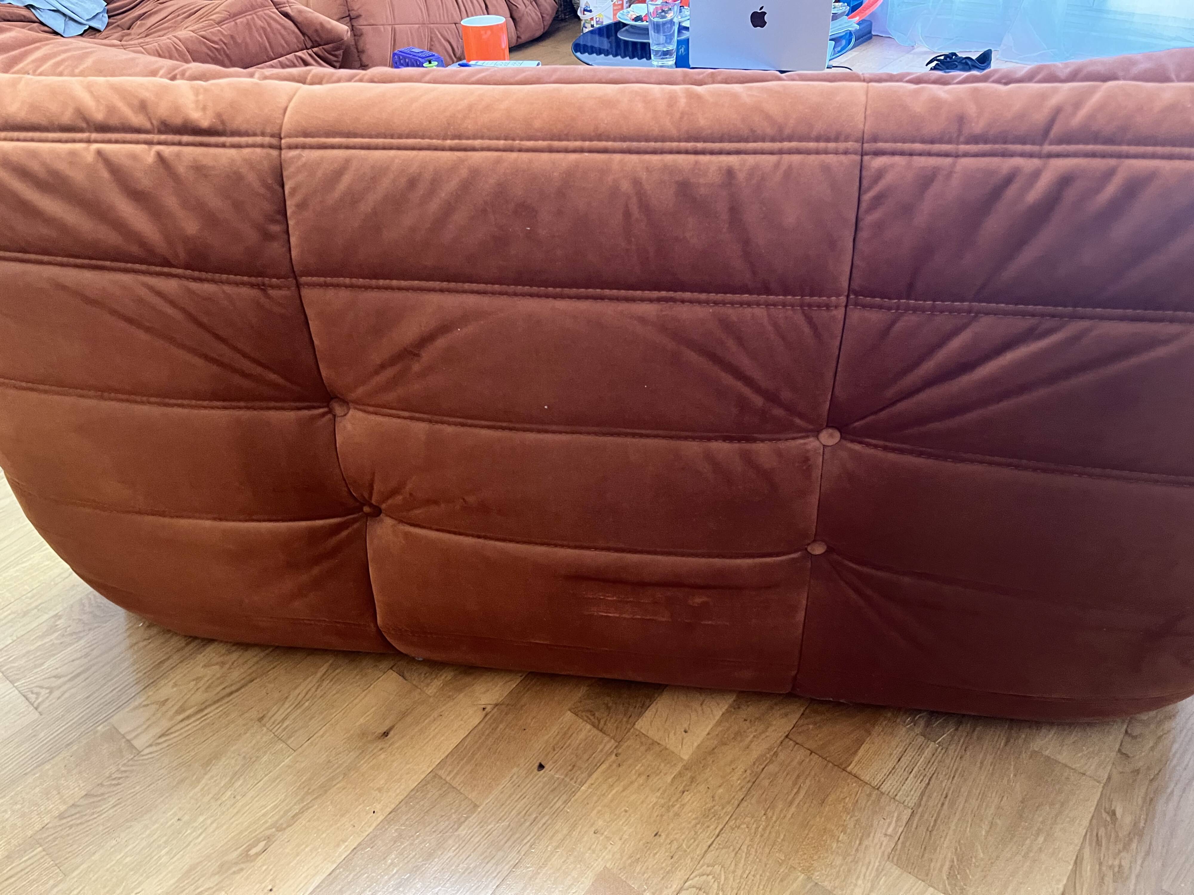 Togo two-seater sofa orange amber