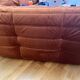Togo two-seater sofa orange amber