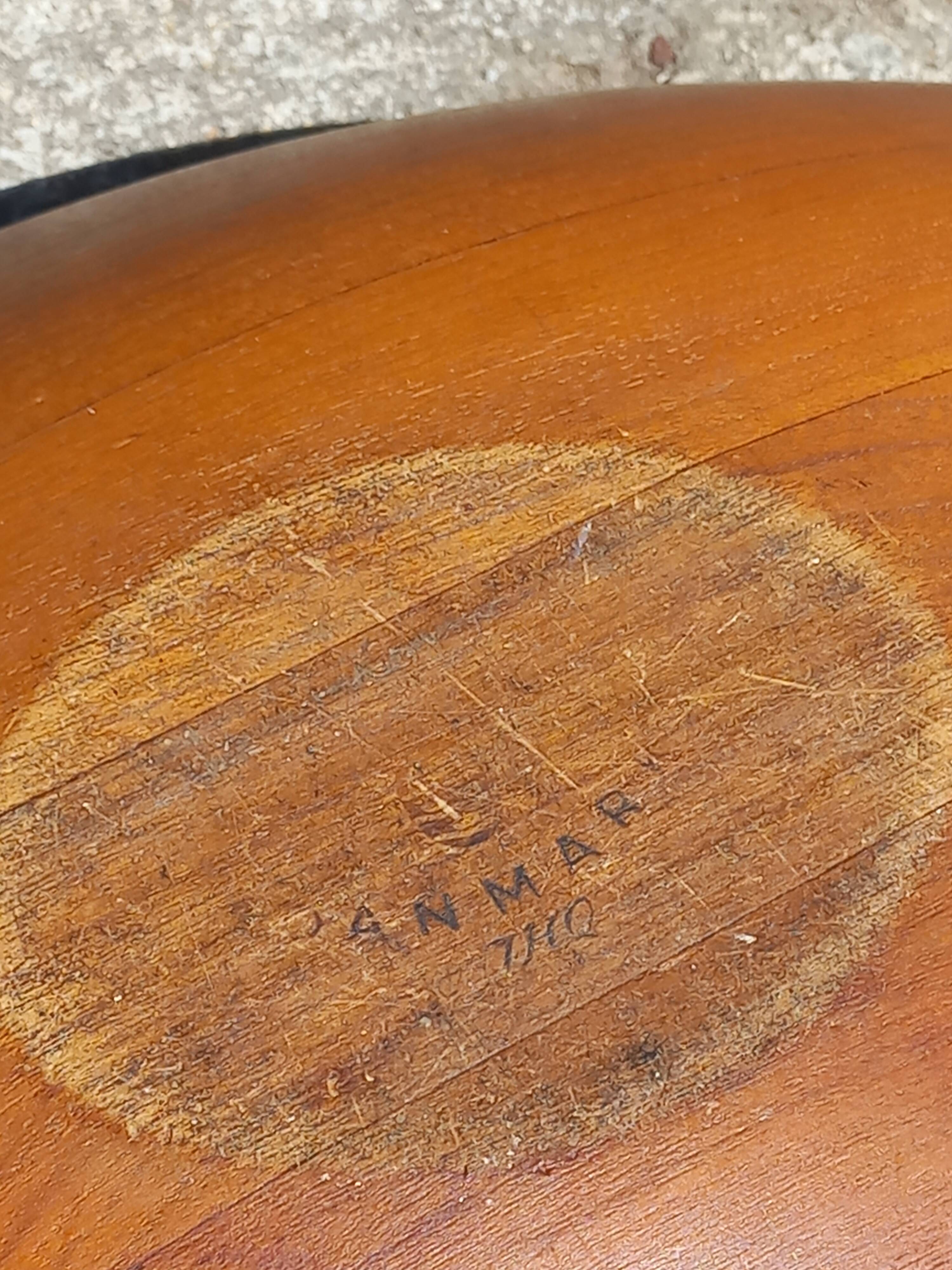 Scandinavian teak fruit bowl stamped from the 1950s.