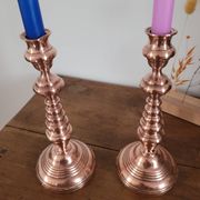 Lot de 2 bougeoirs en cuivre