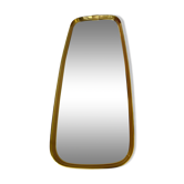 Old gilded brass mirror, 60s design rearview mirror, Schön-form vintage