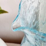 Service verre soufflé bullé bleu ciel