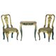 Pair of antique Regency chairs and matching table.