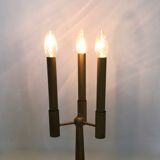 Vintage Three-Arm Brass Table Lamp with a Candelabra Design, Italy