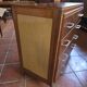 Vintage oak chest of drawers with herringbone patterns from the 1960s.