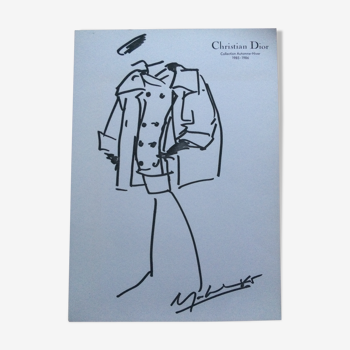 Iillustration de mode vintage de presse  Christian Dior années 80