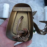 Vintage wall light in gold metal and flowers