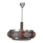 Suspension vintage Lakro avec 9 plaques ovales en verre et 1 plaque ronde en verre, années 1970
