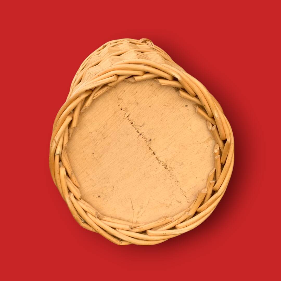 Antique woven wicker umbrella stand – handmade – 1970s