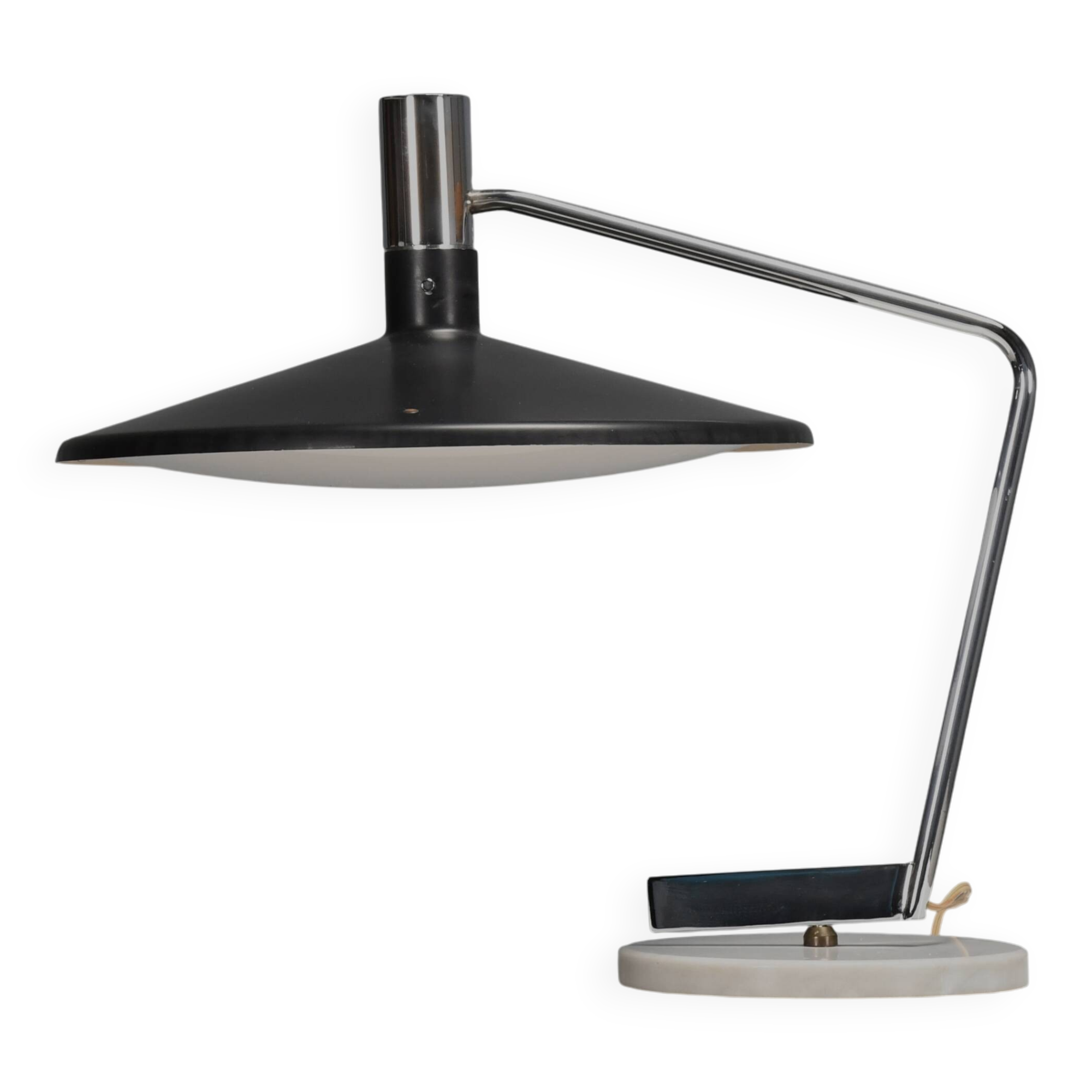 Metal, chrome and marble table lamp by Georges Frydman for EFA, France 1960s