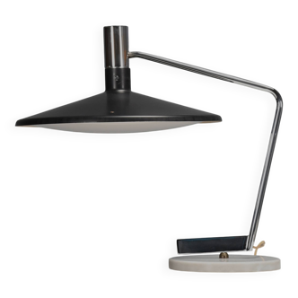 Metal, chrome and marble table lamp by Georges Frydman for EFA, France 1960s