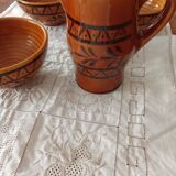 Pitcher and bowls of cider