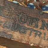 Curved wooden piano stool