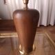 80s wood and brass lamp base