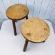 Vintage folk art tripod stools