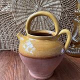 Provençal terracotta pitcher/jug with yellow glaze