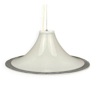Suspension en verre de Murano blanc, Italie, années 1970