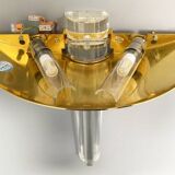 Paire d'appliques, laiton, verre acrylique, Italie, années 1980