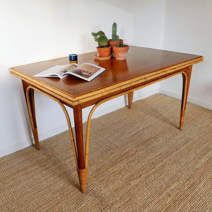 Rattan extension table