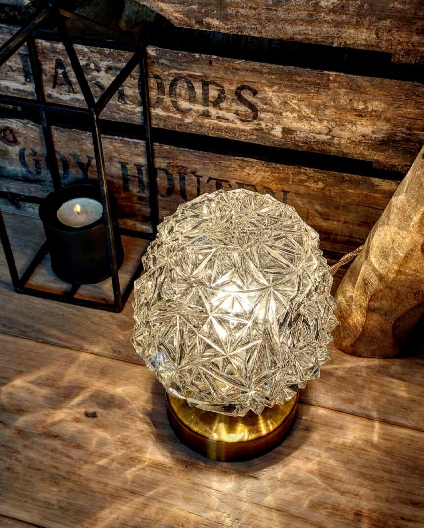 Vintage chiseled glass lamp