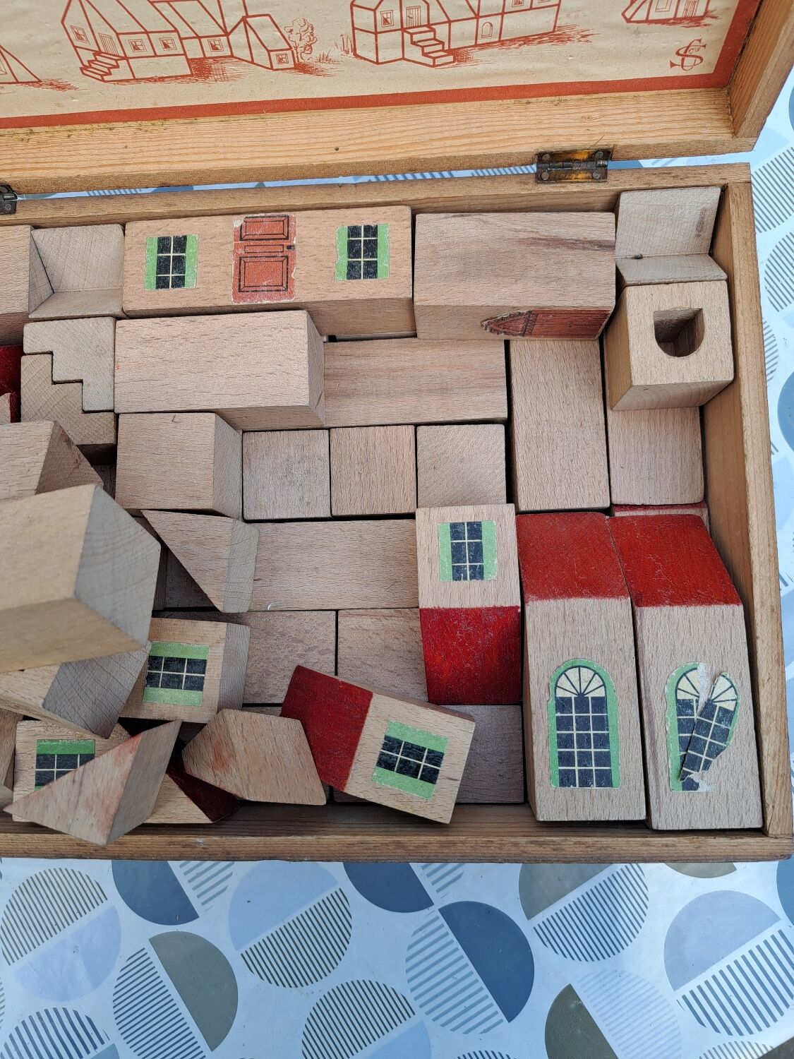 Old wooden construction toy