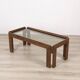 Vintage 70's table in wood and glass design Afra e Tobia Scarpa