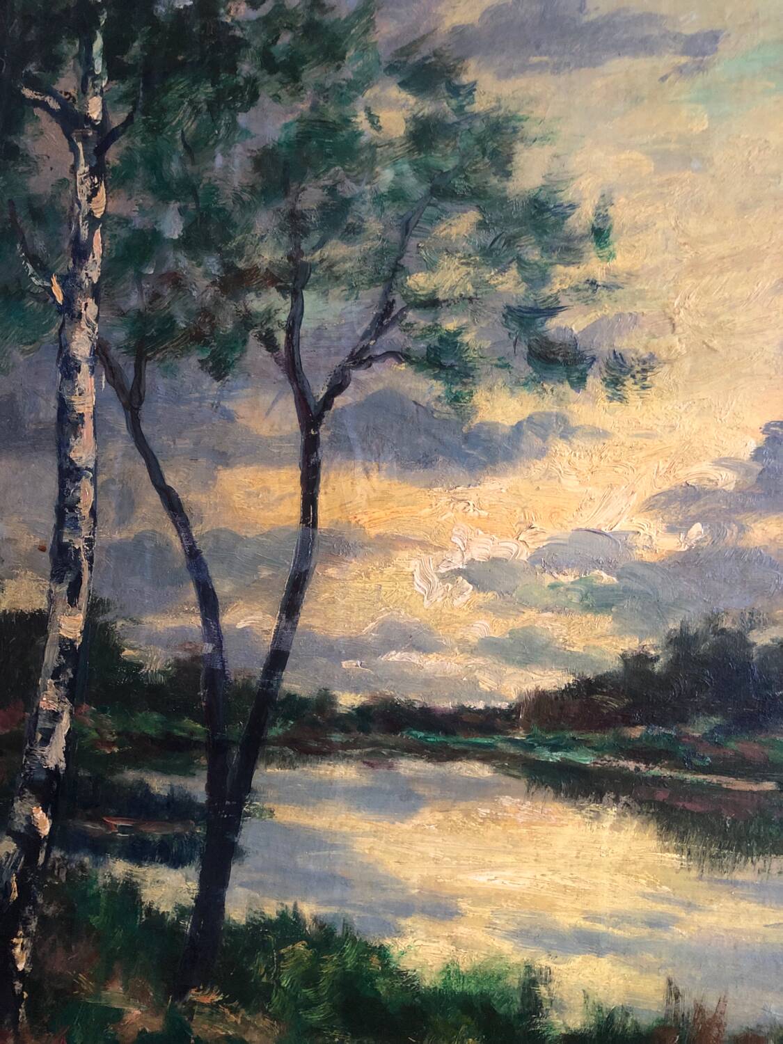 Oil on canvas countryside landscape