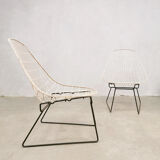 Vintage Dutch design wire chairs Cees Braakman Pastoe