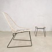 2 chaises en fer vintage design hollandais Cees Braakman Pastoe