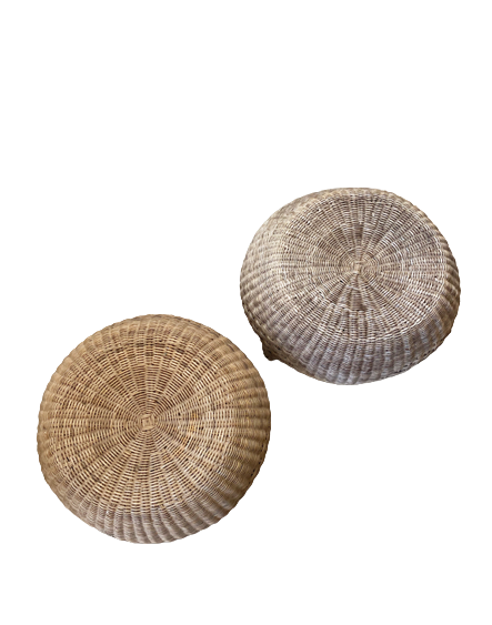 Rattan poufs