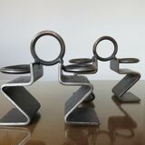 Serre brutalist books in raw steel 70s