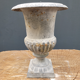 Small cast iron garden vase grey