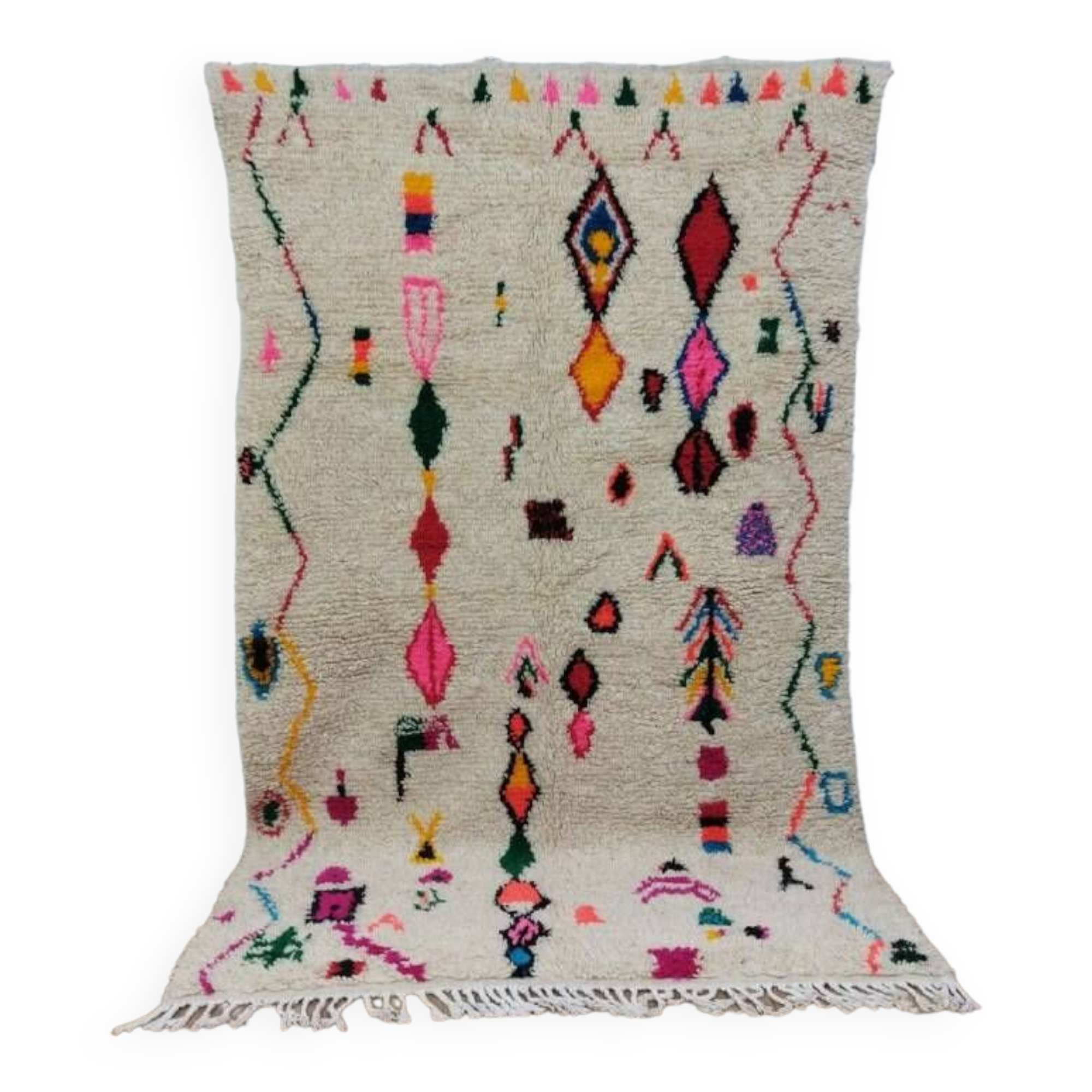 Handmade wool Berber rug 235x140 m