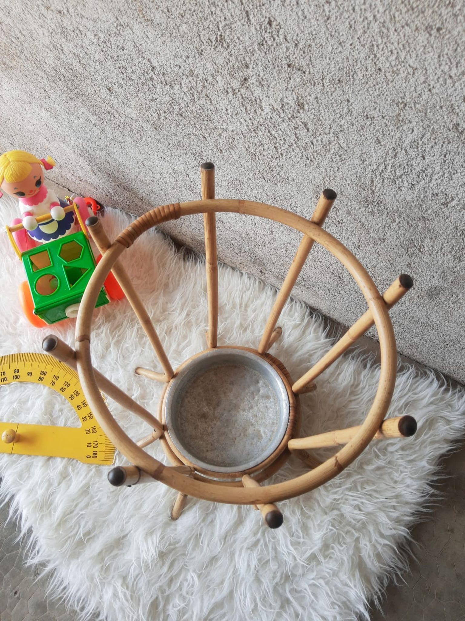 Porte-parapluie  en rotin années 60 -70 vintage