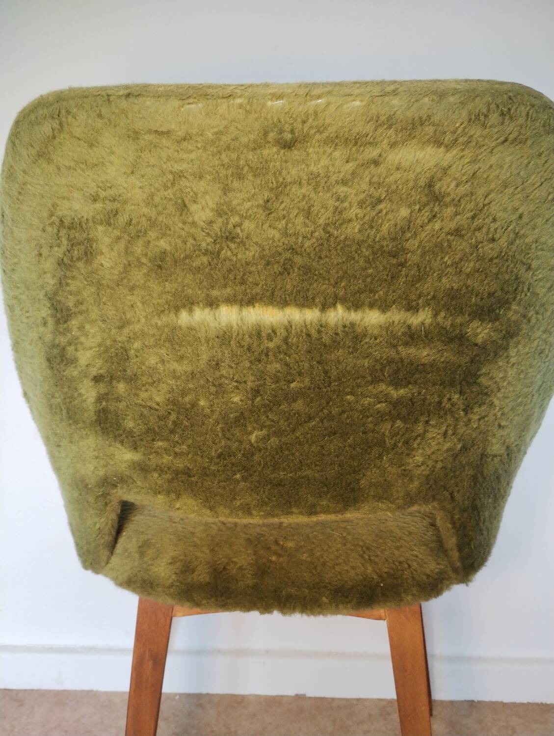 Furry barrel chair