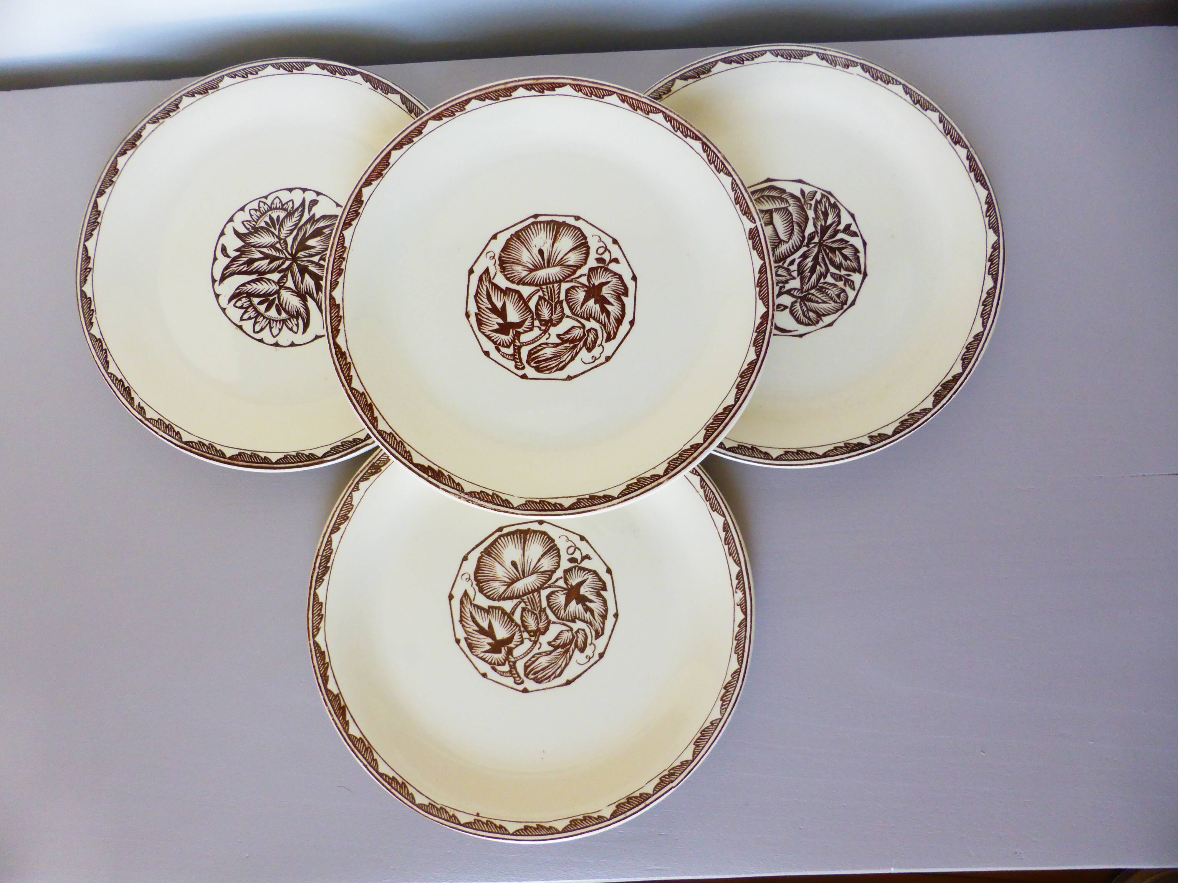 4 dessert plates from Sarreguemines, Argonne model 210706