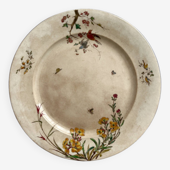 Plat rond polychrome "Nella" Jules Vieillard Bordeaux