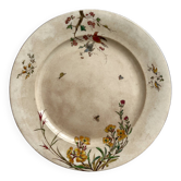 Round polychrome dish "Nella" Jules Vieillard Bordeaux