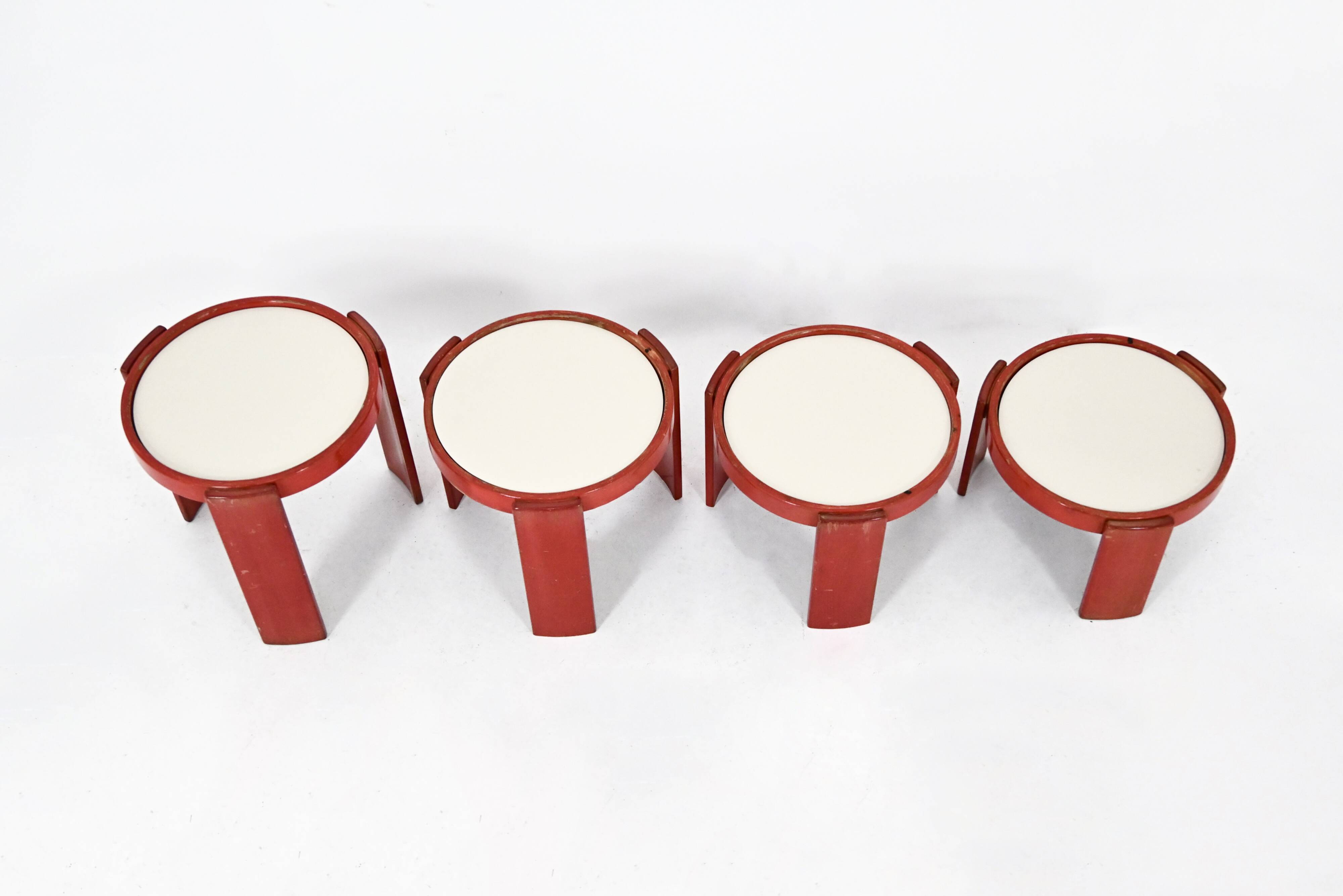 Nest tables model 780 by Gianfranco Frattini for Cassina, 1960s.