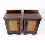 Tall Vintage Bedside Tables In Wood, Czechoslovakia 1930s