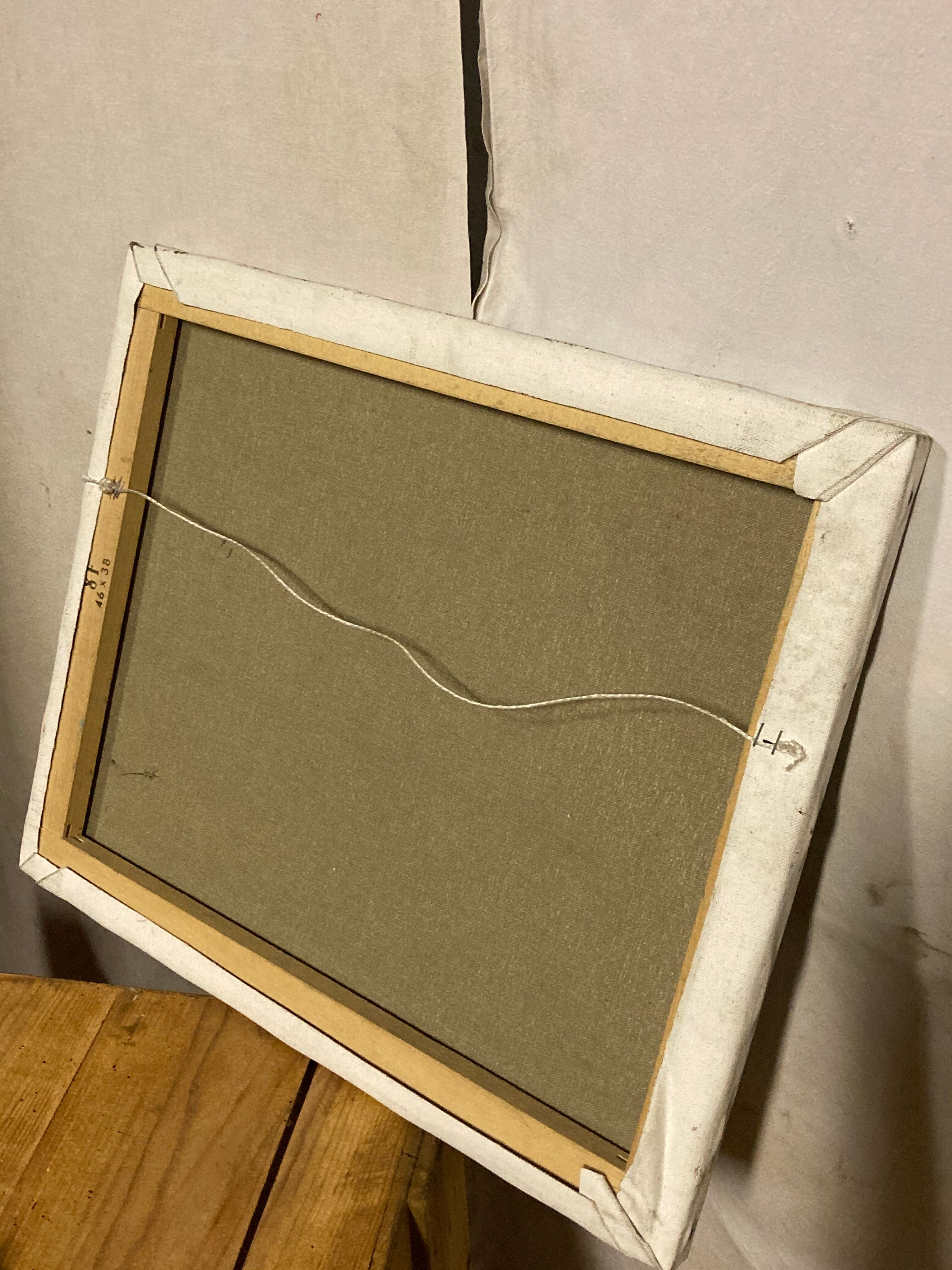 Huile sur toile « clocher »