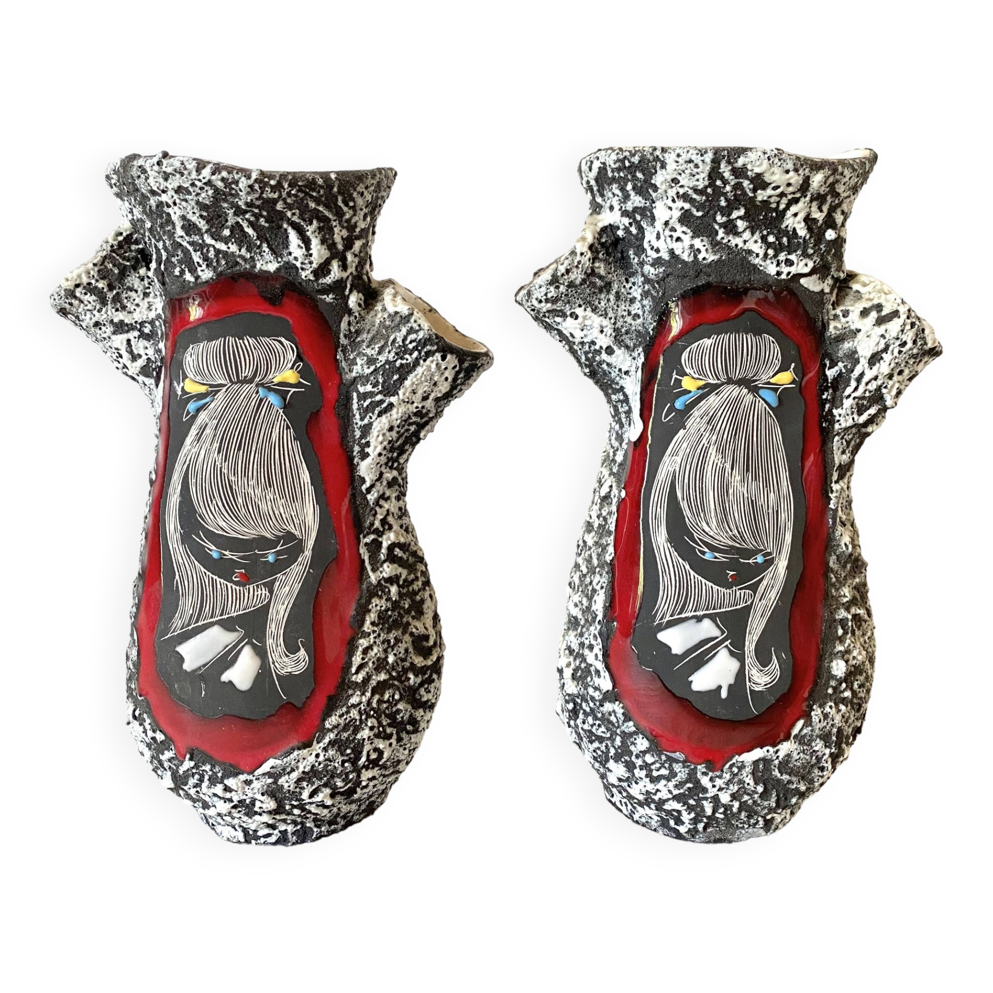 Paire de vases italiens augusto giulianelli 1950