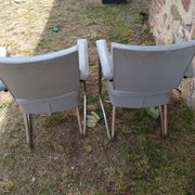 2 fauteuils bureau skaï vintage