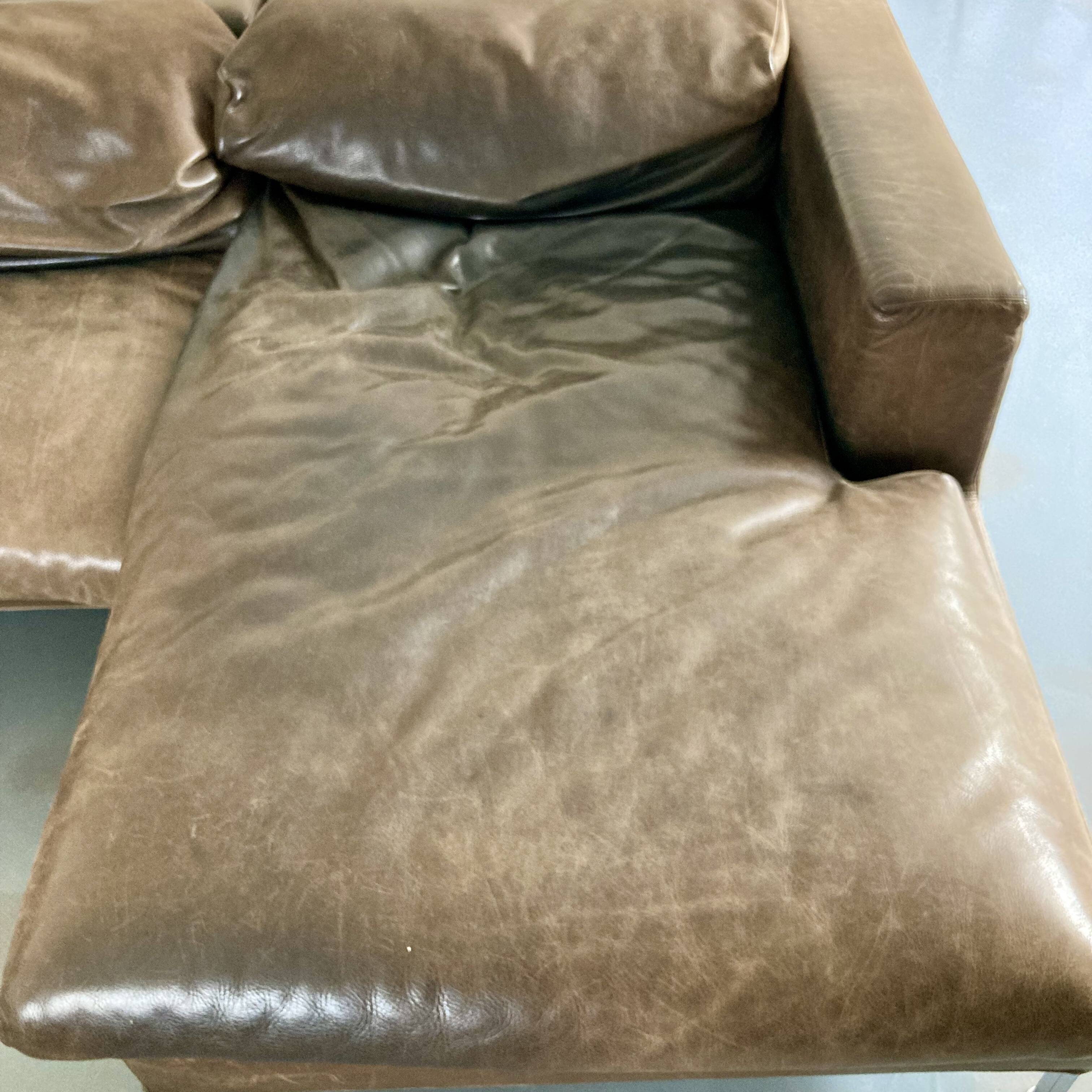 Modular leather sofa design for 12 people.