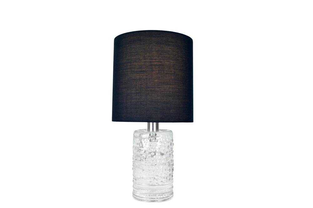 Mid-century solid crystal structured table lamp by Willem Heesen for Royal Leerdam