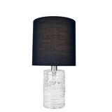 Mid-century solid crystal structured table lamp by Willem Heesen for Royal Leerdam